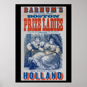Zirkus-fettes Damen-Seitenshow-Boston-Plakat Poster
