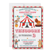 Zirkus-Geburtstags-Einladung - Vintage Big Top Par