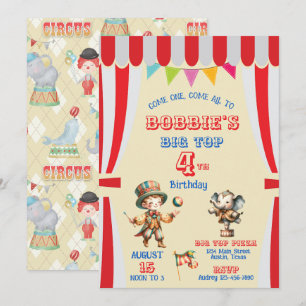 Zirkus-Geburtstagseinladung Big Top Einladung