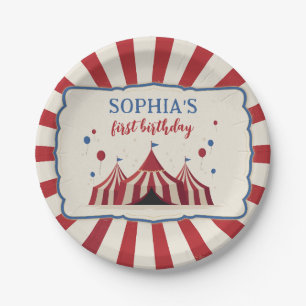 Zirkus Geburtstagsfeier Karneval 1. Geburtstag Pappteller