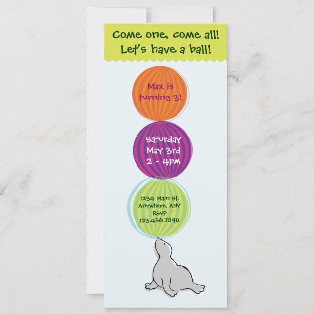 Zirkus-große Spitzen-Geburtstags-Party Einladung (Vorderseite)