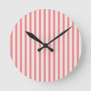 Zirkus im Vintage-Look mit rosa und cremefarbenen Runde Wanduhr