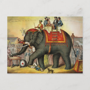 Zirkus im Vintage-Stil Postkarte