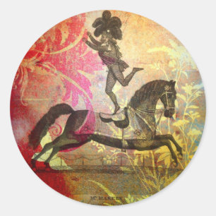 Zirkus im Vintage-Stil Runder Aufkleber