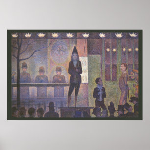 Zirkus Jahrmarkt von Georges Seurat, Vintage Kunst Poster