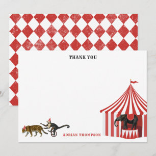Zirkus Karneval Festival Tiere Big Top Kinder Dankeskarte
