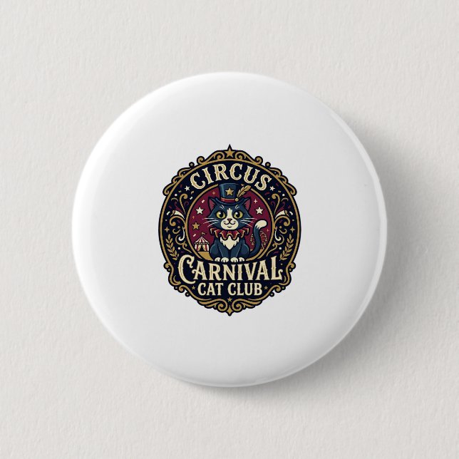 Zirkus Karneval Katze Vater Geschenkidee - Zirkus  Button (Vorderseite)
