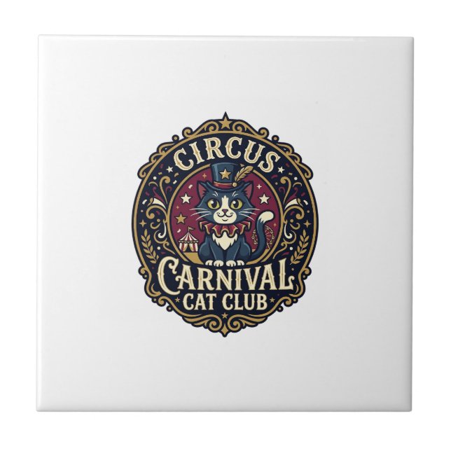 Zirkus Karneval Katze Vater Geschenkidee - Zirkus  Fliese (Vorderseite)