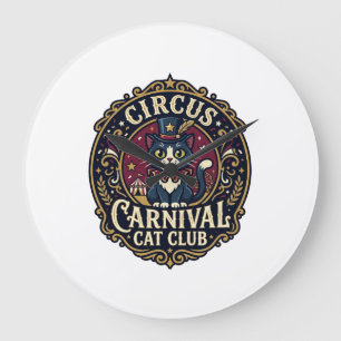 Zirkus Karneval Katze Vater Geschenkidee - Zirkus Große Wanduhr