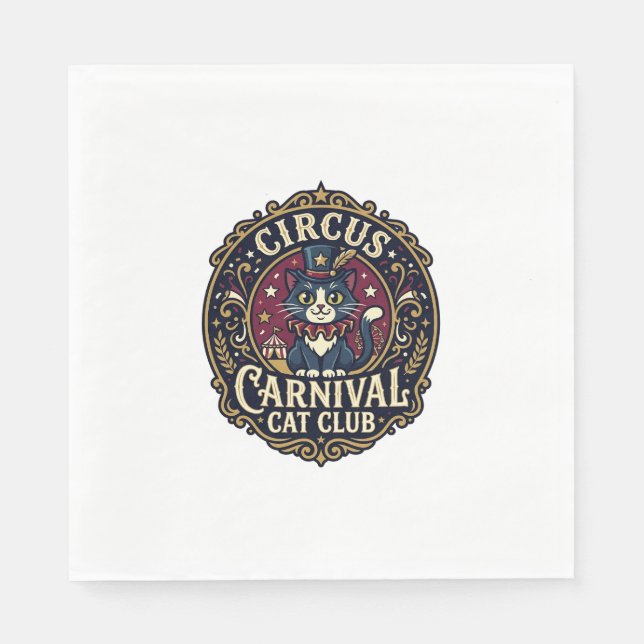 Zirkus Karneval Katze Vater Geschenkidee - Zirkus  Serviette (Vorderseite)