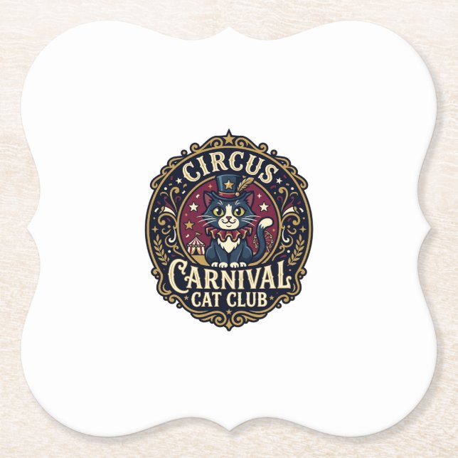 Zirkus Karneval Katze Vater Geschenkidee - Zirkus  Untersetzer (Vorderseite)