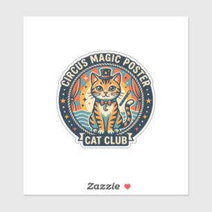 Zirkus-Magie-Plakat Katze Süße Kitty Design - Zirk Aufkleber