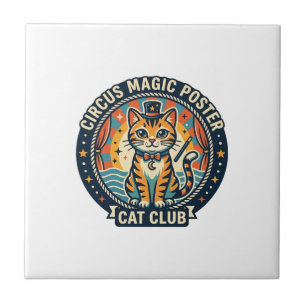 Zirkus-Magie-Plakat Katze Süße Kitty Design - Zirk Fliese