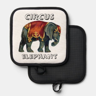 Zirkus mit Elefant im Auftritt, Vintage, Poster Topflappen