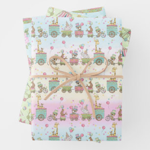 Zirkus Pastel Baby Geschenkpapier Set