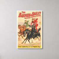 Zirkus-Rennen mit Männern, die zwei Pferde umherzi