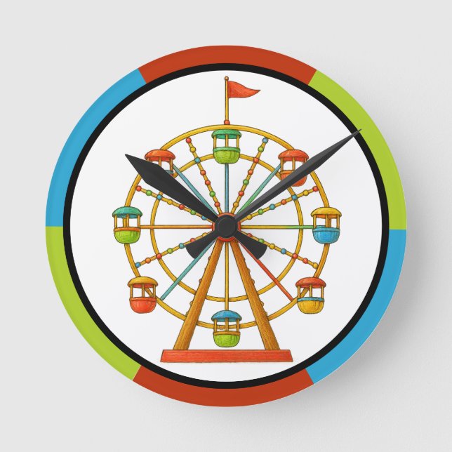 Zirkus Riesenrad Wanduhr (Vorderseite)