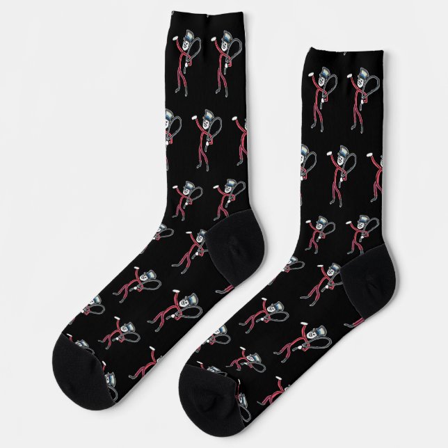 Zirkus Ringmeister Stickman Socken (Linkes Detail)