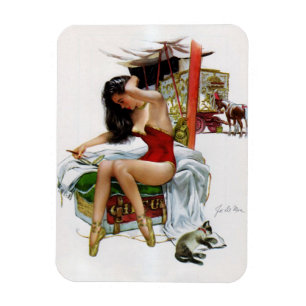 Zirkus-Schönheit Vintage Art Weihnachten Pin-Up Mä Magnet