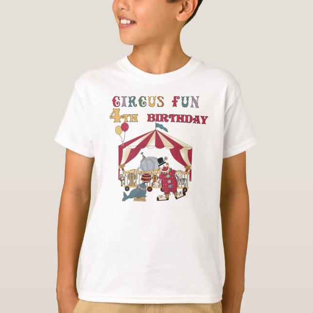 Zirkus-Spaß-4. Geburtstag T-Shirt (Vorderseite)