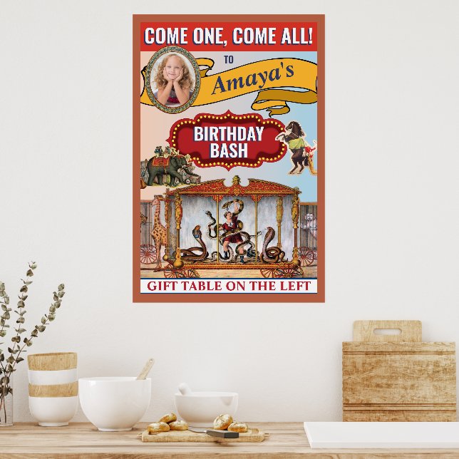 Zirkus-Themen-Schaumstofftafel-Willkommensschild Poster (Küche)