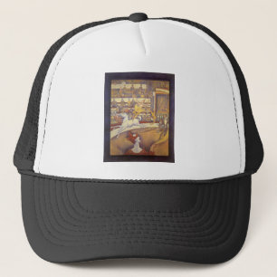 Zirkus von Georges Seurat, Vintage-Pointillismus-K Truckerkappe
