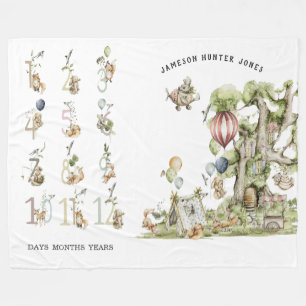 Zirkus-Wald-Waldtiere   Baby-Meilenstein Fleecedecke
