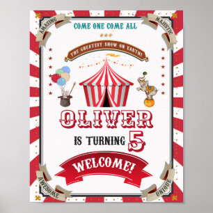Zirkus-Willkommensparty-Schild Karneval-Willkommen Poster