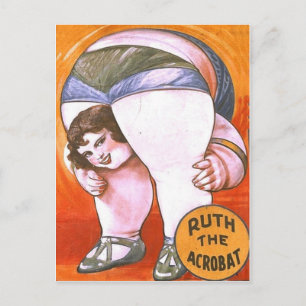 Zirkusakrobat im Vintage-Stil Postkarte