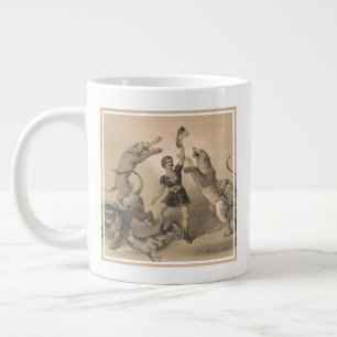 Zirkusartist steht unter wilden Tieren Jumbo-Tasse