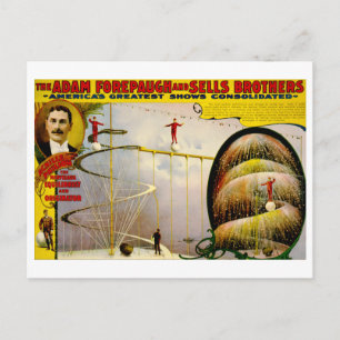 Zirkusaufführung Vintage 1899 Poster Postkarte