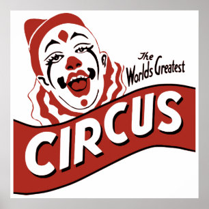 Zirkusclown Clipart, süße Illustration Poster