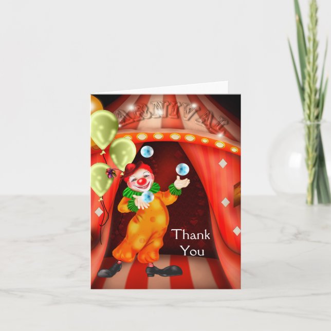 Zirkusclown danken Ihnen Karten (Vorderseite)