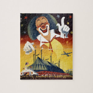 Zirkusclown im Vintage-Stil Puzzle