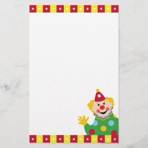 Zirkusclown mit Stern-Briefpapier Briefpapier