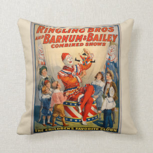 Zirkusclown Vintage Poster Ringling Brothers Kissen