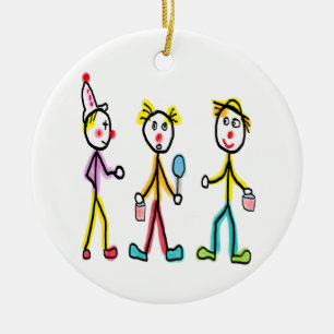 Zirkusclowns Keramik Ornament