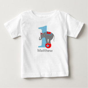Zirkuselefant Geburtstags-T-Shirt personalisiert Baby T-shirt