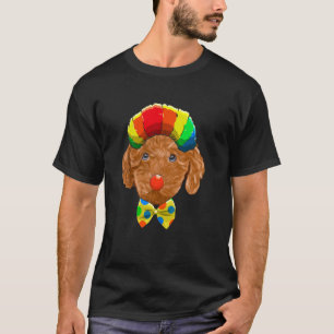 Zirkushund Clown Braun Pudel T-Shirt