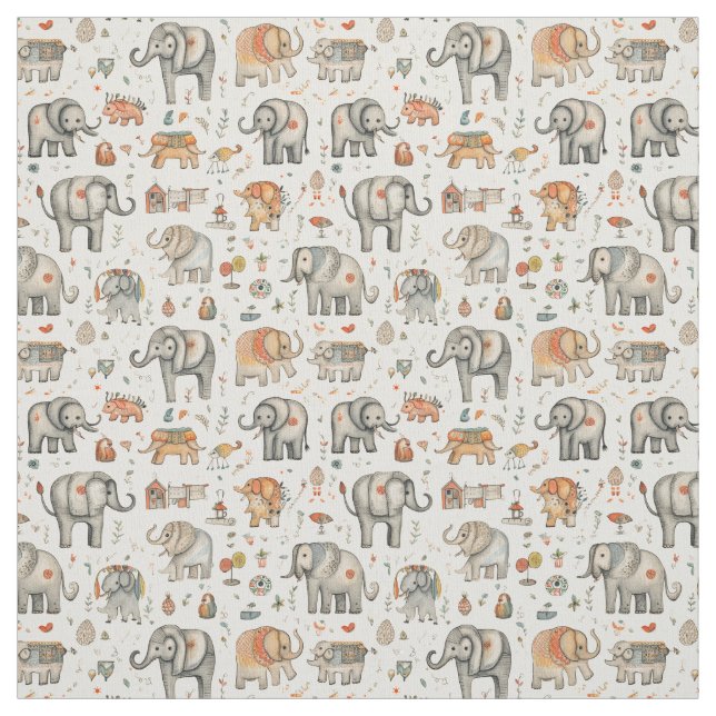 Zirkuskapern: Whimsy-Elefant Stoff (Muster)