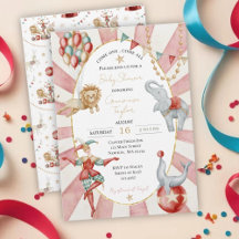 Zirkuskarneval-Baby-Shower mit Wasserfarben und Fa