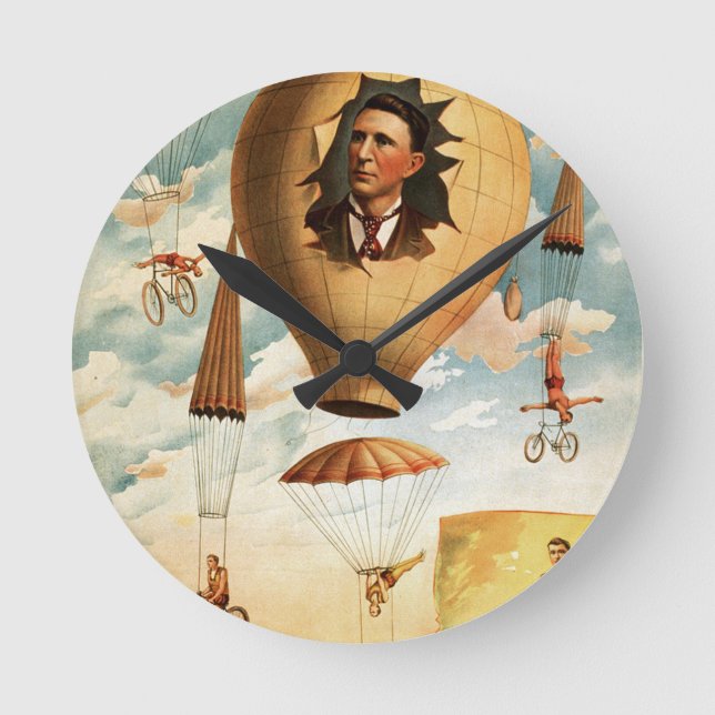Zirkuskunst Runde Wanduhr (Vorderseite)