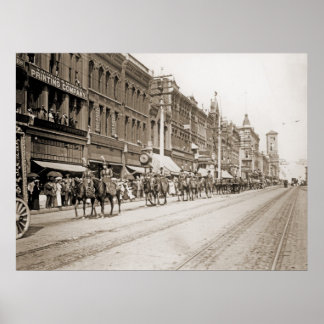 Zirkusparade in Tacoma WA um 1900 Poster