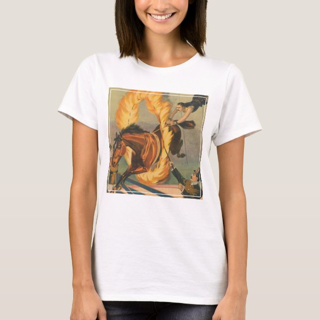 Zirkuspferd, das durch einen Flammenhaufen springe T-Shirt (Vorderseite)
