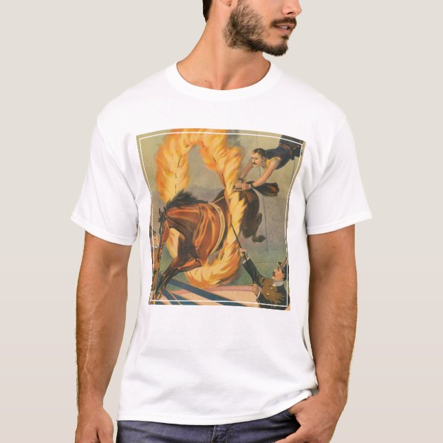 Zirkuspferd, das durch einen Flammenhaufen springe T-Shirt (Vorderseite)