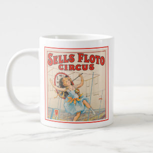 Zirkusplakat eines Seiltänzers mit einem Sonnensch Jumbo-Tasse