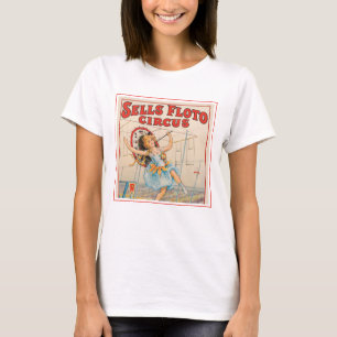 Zirkusplakat eines Seiltänzers mit einem Sonnensch T-Shirt