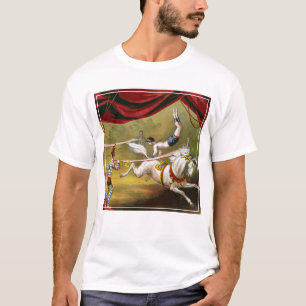 Zirkusplakat mit Akrobat auf einem Pferd. T-Shirt