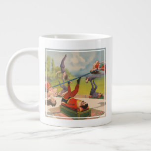 Zirkusplakat mit akrobatischen Darbietungen, circa Jumbo-Tasse