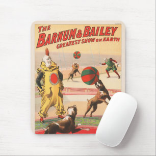 Zirkusplakat mit Clowns und dressierten Hunden Mousepad